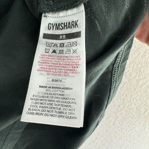 Gymshark Legacy Crop Top Dark Green Extra Small Gym Graphic Tee - Picture 5 of 7